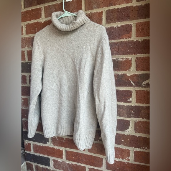 Zara Cream Wool High Neck Sweater Size Large - Picture 4 of 9